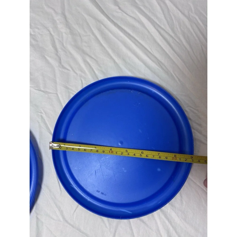 2X Sterilite 747 N6-C Replacement Lids Only Blue Round 9